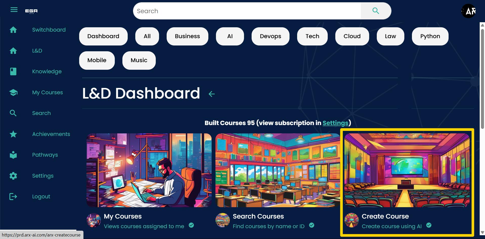 Course Create Screen User Guide